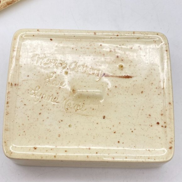 VTG Duck trinket box dresser box ceramic handmade flying Studio art piece - Picture 4 of 8